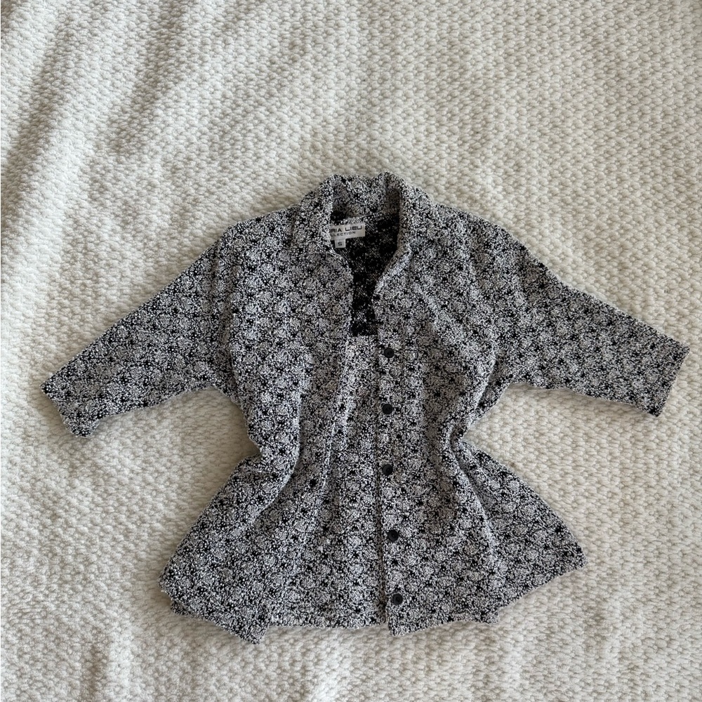 Designer Black and White Geometric Blazer